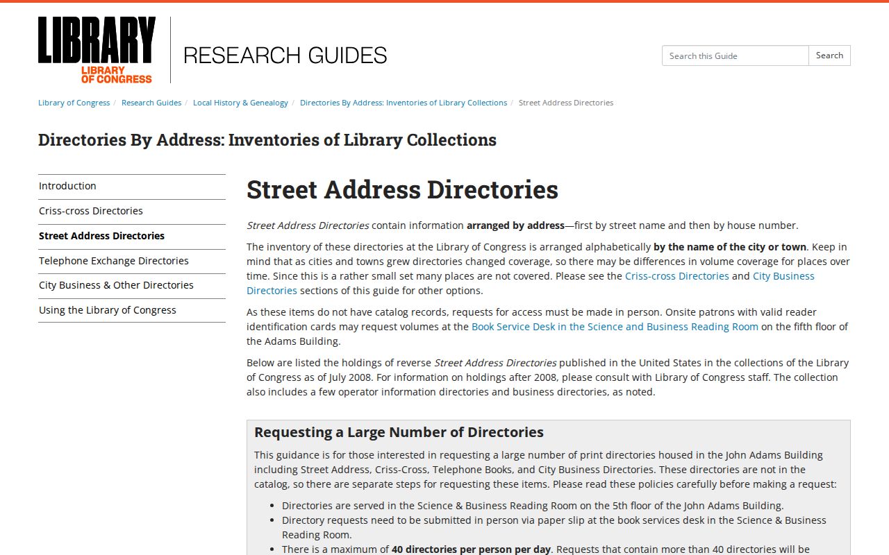 Berkeley Township city directory Library of Congress Ocean County coverage listing